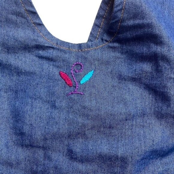 Maternango Mexican Blue Embroidered Toddler Dress Size 3 Years - Picture 6 of 7